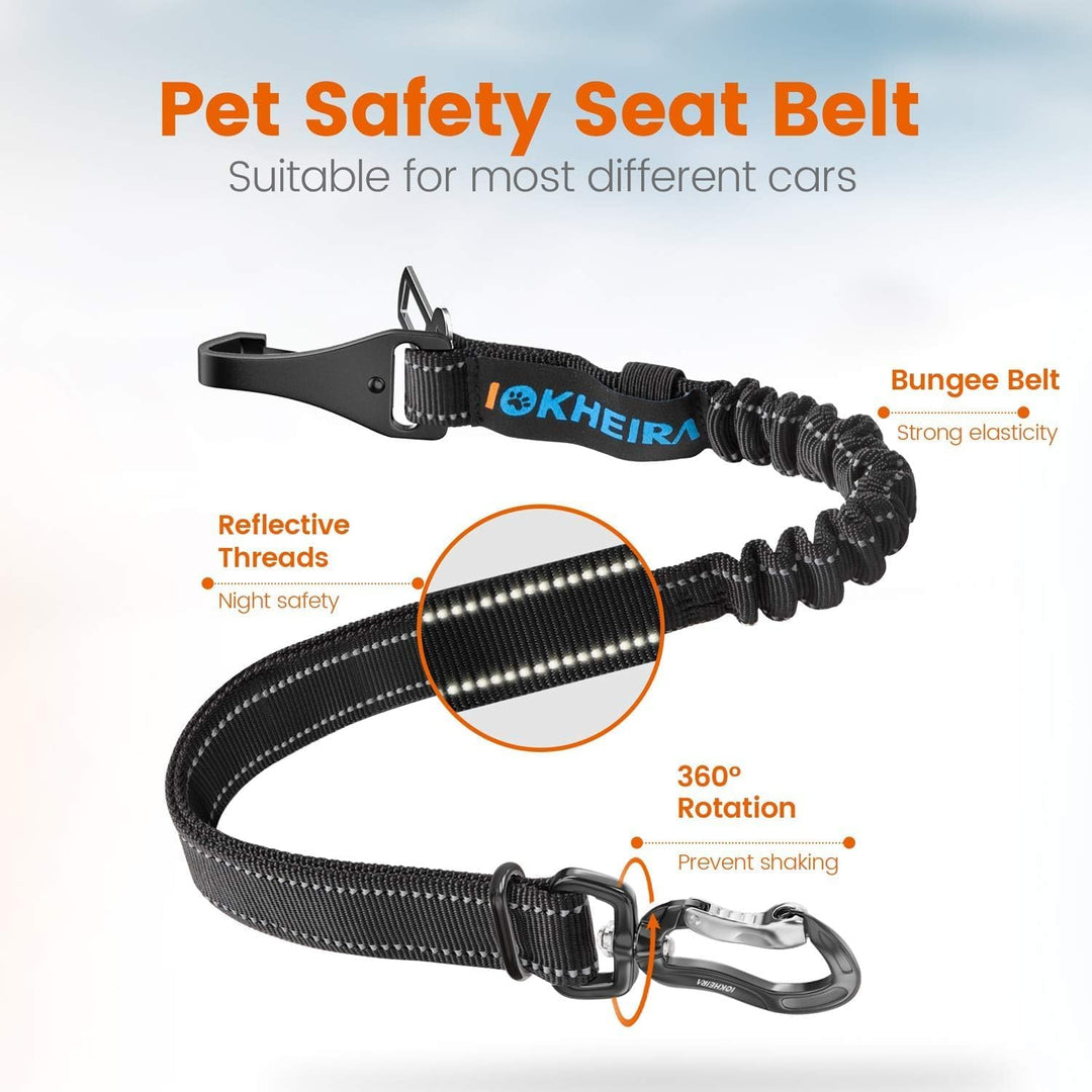 IOKHEIRA Hunde Sicherheitsgurt, Einstellbarer Hundegurt für Auto mit Universalstecker & Verriegelung