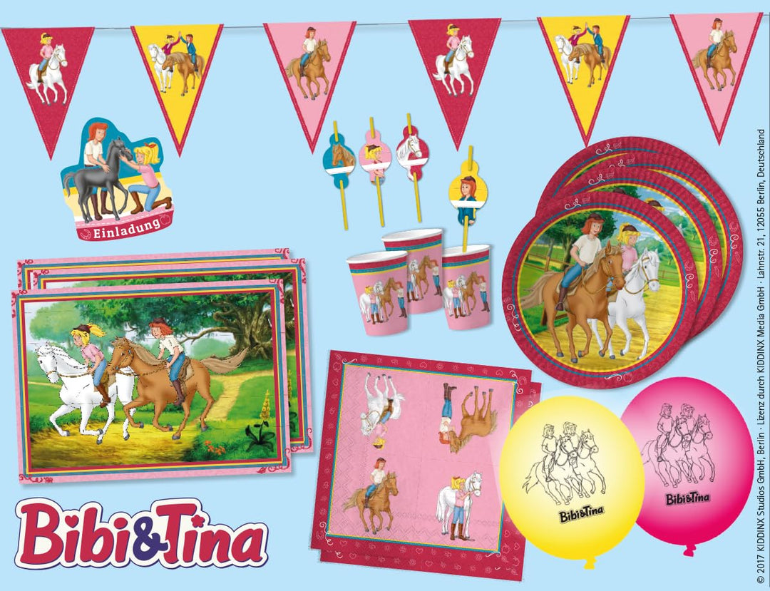 Partybox Bibi und Tina 69 Teile // Kindergeburtstag Bibi und Tina Dekoration