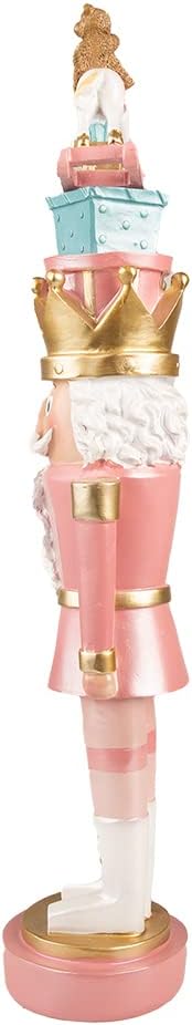 Clayre & Eef Figur Nussknacker 50 cm Rosa Blau Polyresin Weihnachtsdekoration