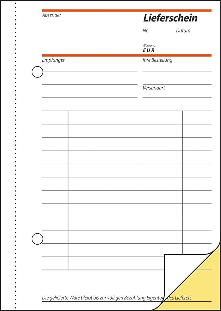 SIGEL SD013/10 Lieferscheine A6, 2x40 Blatt, selbstdurchschreibend, 10er Pack 2fach 10 Stück, 2fach