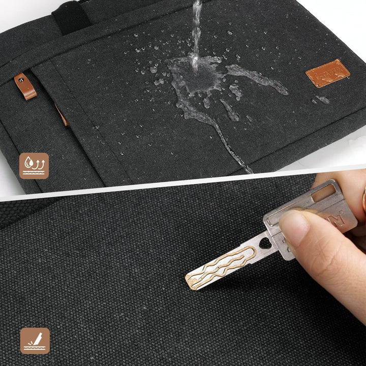 ESTARER Laptoptasche 15,6-17,3 Zoll, wasserabweisende Canvas-Computertasche für Herren, Dunkelgrau,