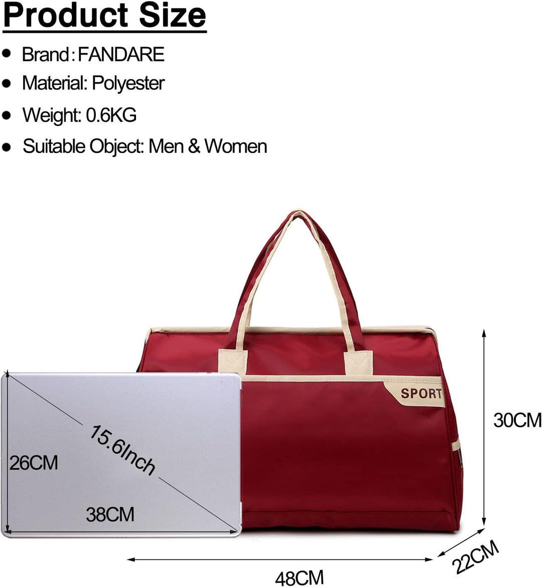 FANDARE Reisetaschen Sporttasche Klassische Sporttaschen Herren Damen Handgepäck Weekender Umhängeta