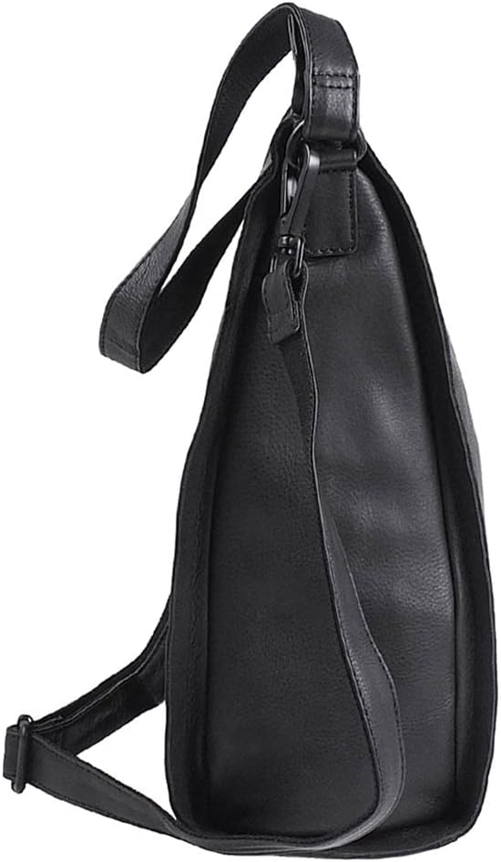 Voi 5Season Francis Schultertasche Leder 32 cm Schwarz, Schwarz