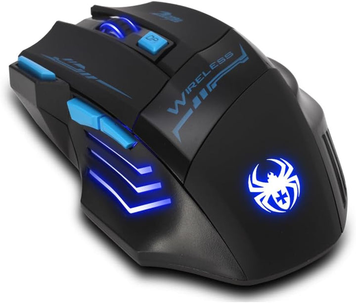 zelotes Kabellose Maus,4 DPI Einstellbar,7 Tasten,Energieeinsparung,2,4 GHz mit USB Empfänger,LED Be