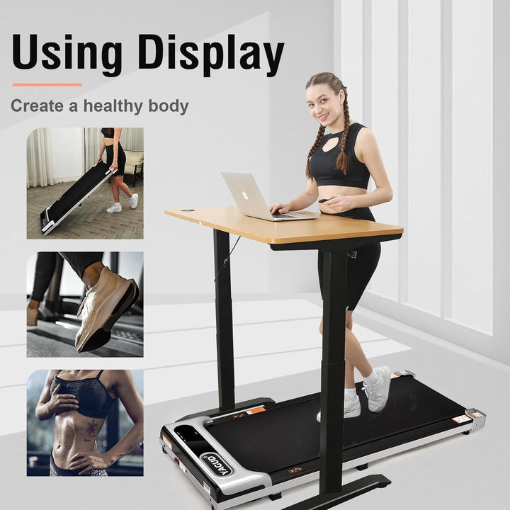 Laufband für Zuhause klappbar, Untertisch-Laufband, 2,5 PS Walking Pad mit Fernbedienung und LED-Dis