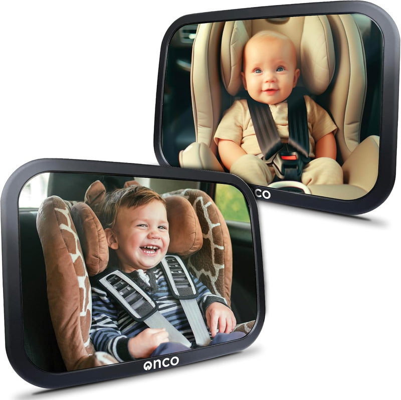 Onco 360° Baby Autospiegel (2er-Pack) - Zweifach Preisgekrönter Auto Spiegel für Baby Rücksitz, 100%