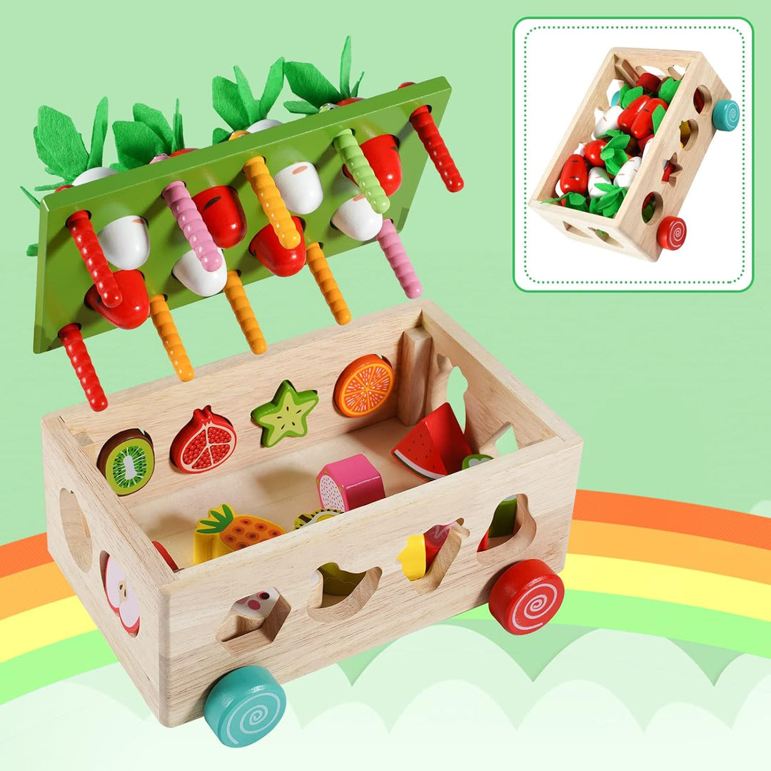 Kiztoys® Montessori Spielzeug Ab 1 Jahr Holzspielzeug 7-in-1 Farmspiel Motorikspielzeug Aus Holz Ste