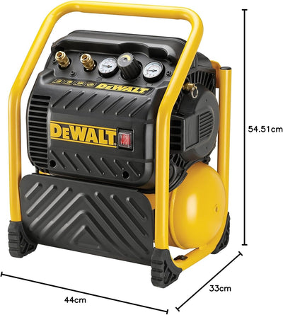 DeWalt Kompressor (1100 W, 10 L, 13.8 bar, ölfreier Motor, mit zwei Luftausgängen und seitlichem Rol