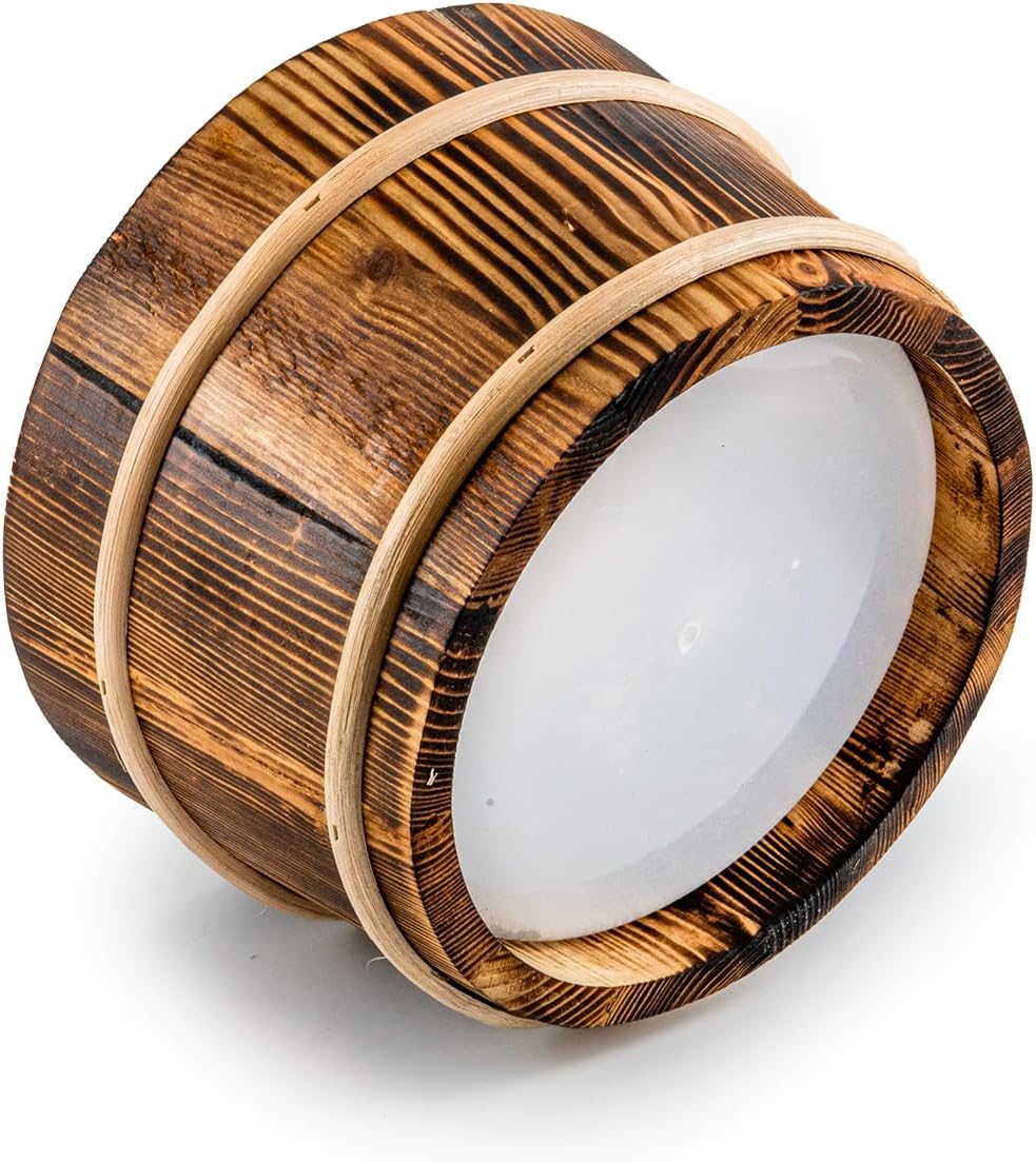 SAUNAINTER Sauna Eimer mit Kelle - Saunazubehör Set, Yakisugi Japan Stil verkohltes Holz, Kunststoff