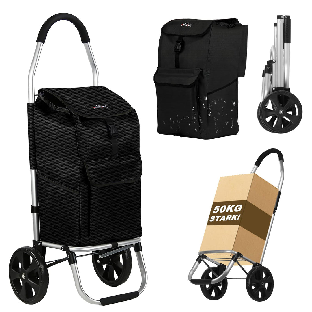 Einkaufstrolley, HOMELUX klappbar, Stabiler Einkaufswagen, grosse Kapazität 41 L, multifunktional, H