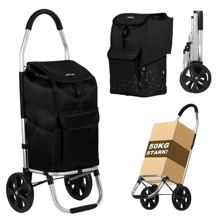Einkaufstrolley, HOMELUX klappbar, Stabiler Einkaufswagen, grosse Kapazität 41 L, multifunktional, H