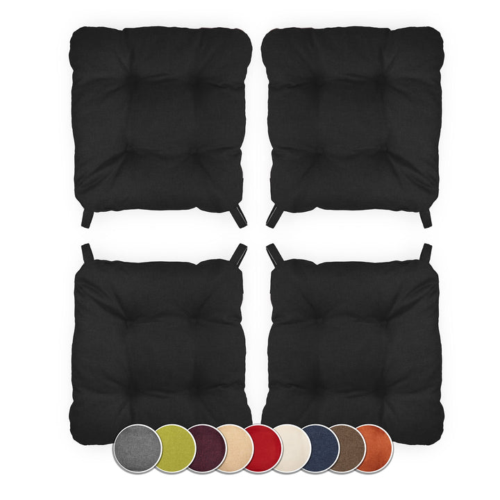 sunnypillow 4er Set Stuhlkissen mit Klettverschluss Masse: 40 (vorne) | 35 (hinten) x 40 x 8 cm Pols