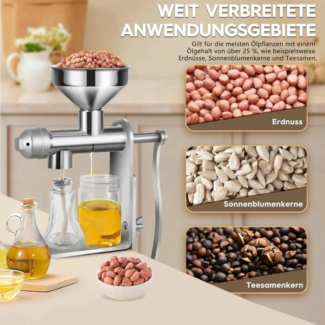 Manuelle Ölpresse, ölpresse kaltpressung, handölpresse für Erdnuss-, Sesam-, Leinsamen- und Rapsöl z
