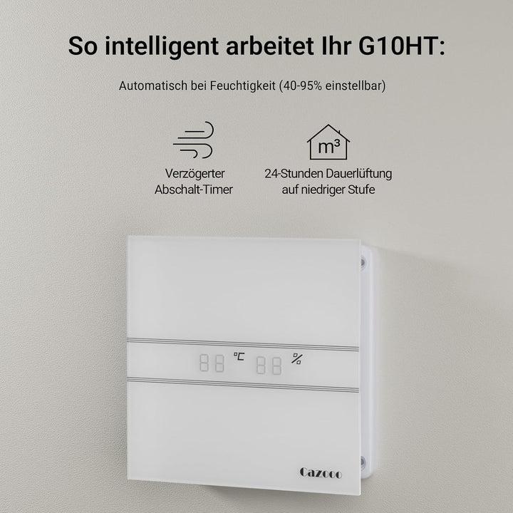 Badlüfter mit Feuchtigkeitssensor 100mm, Automatischer Badezimmer Lüfter mit Nachlauf-Timer, Leise 3