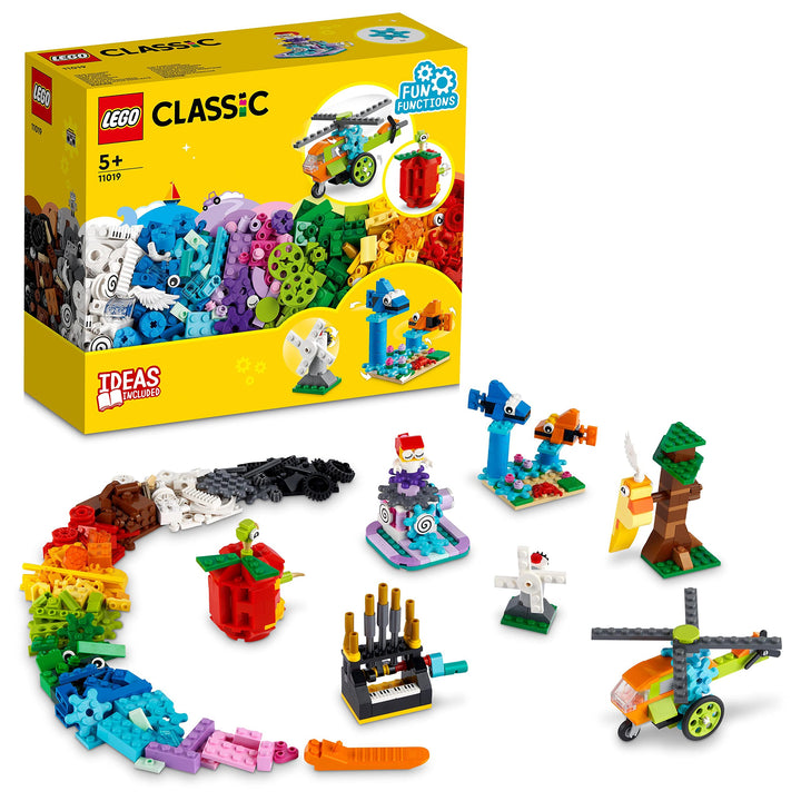 LEGO 11019 Classic Bausteine und Funktionen, Box mit LEGO Steinen für Hubschrauber und andere Konstr