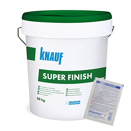 Knauf Super Finish 20kg - Allzweckspachtelmasse - im Set inkl. 1 St. DEWEPRO® Single Scrubs