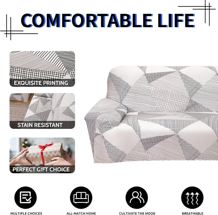 Lydevo Sofabezug 2 Sitzer Stretch Sofahusse Elastischer Sofabezug Spandex Sofa Überzug mit 2 Kissenb