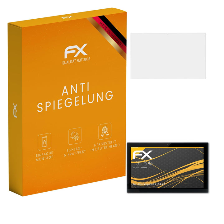 atFoliX Panzerfolie kompatibel mit Xoro MegaPad 2154 V2 Schutzfolie, entspiegelnde und stossdämpfend