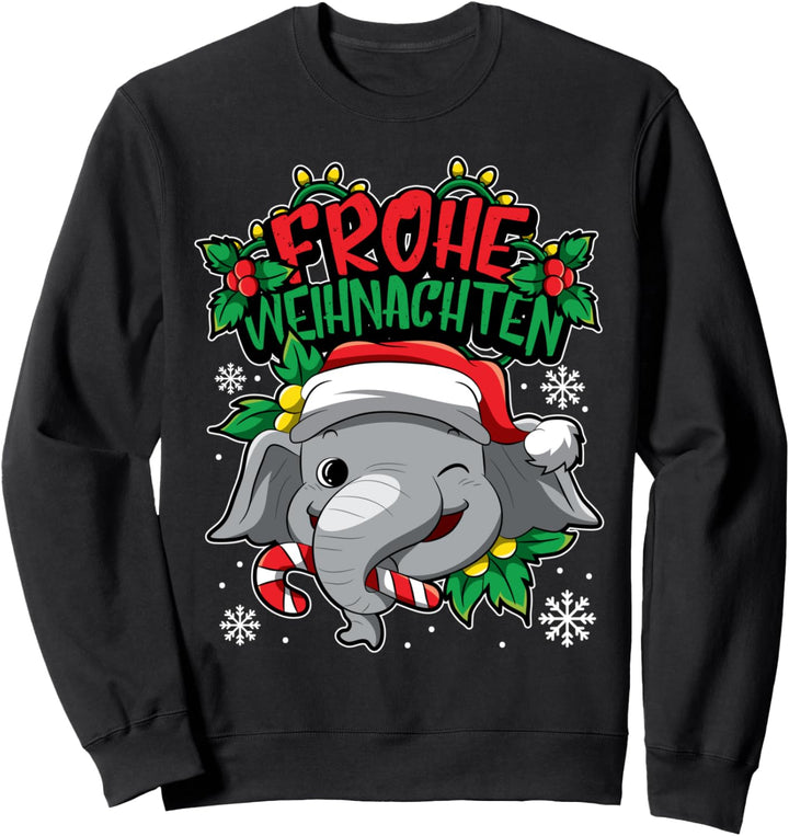 Frohe Weihnachten - Weihnachtstiere - Elefant Sweatshirt