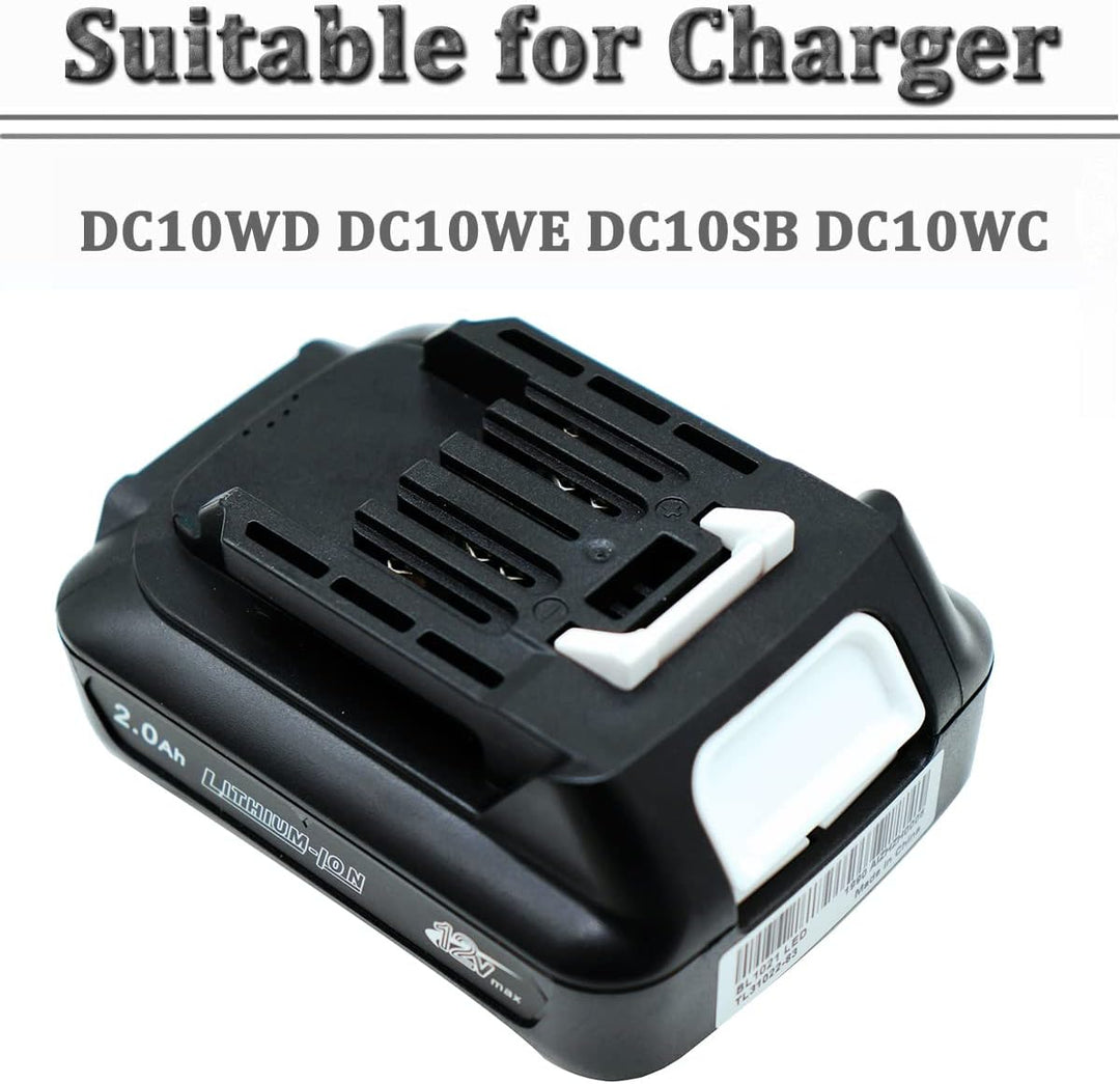 GOLEMON® 2 Stück 2000mAh BL1021B Akku mit Ladegerät DC10WD Für 10.8V ~ 12V 2Ah Elektrowerkzeuge Akku