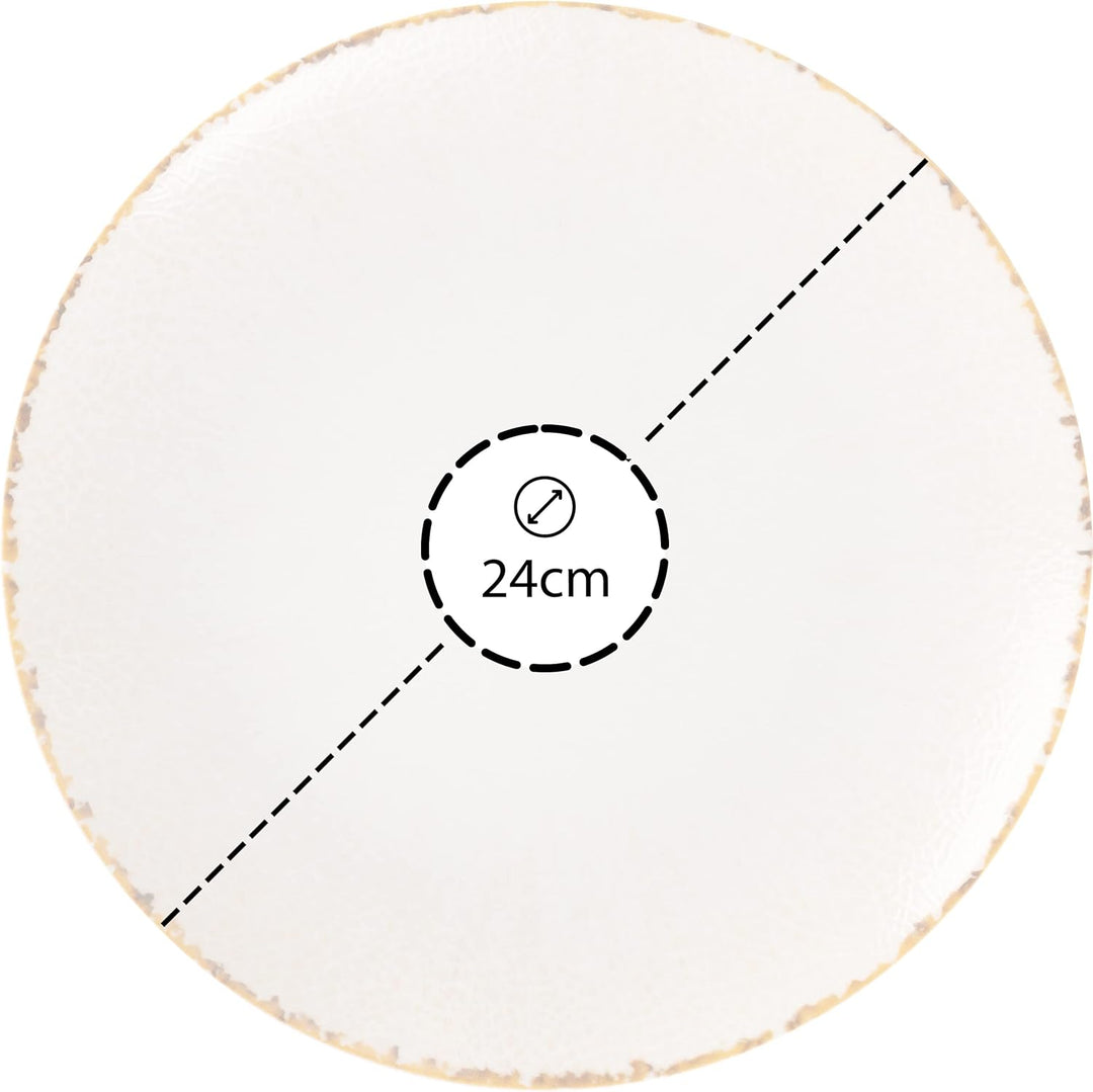 Hazel & Bos Juntos Teller-Set 6x, Porzellan, mit muster, 24cm, Artesanal, Für Desserts und Frühstück