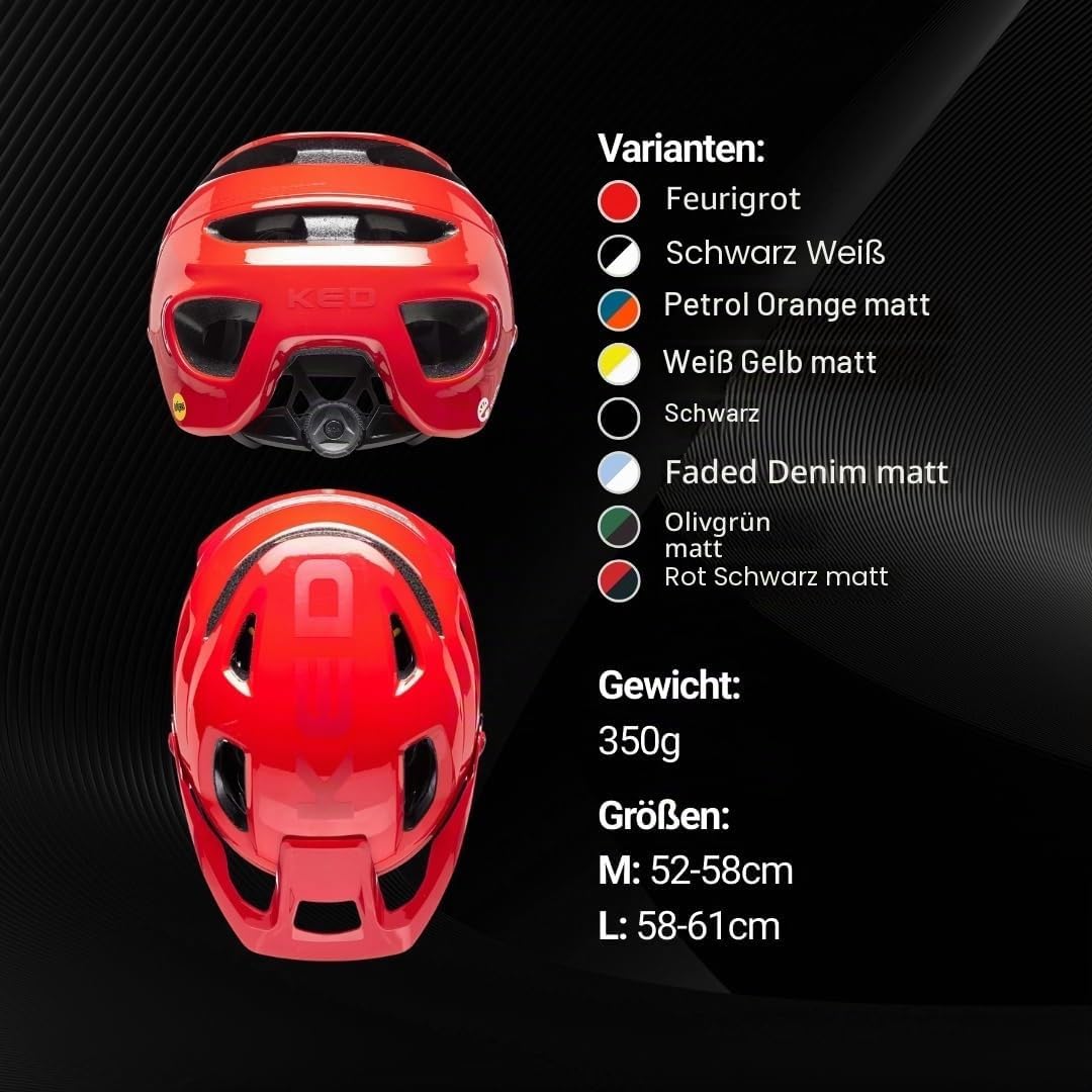 KED Pector ME1 MTB Fahrrad Helm rot 2023 M (52-58cm), M (52-58cm)