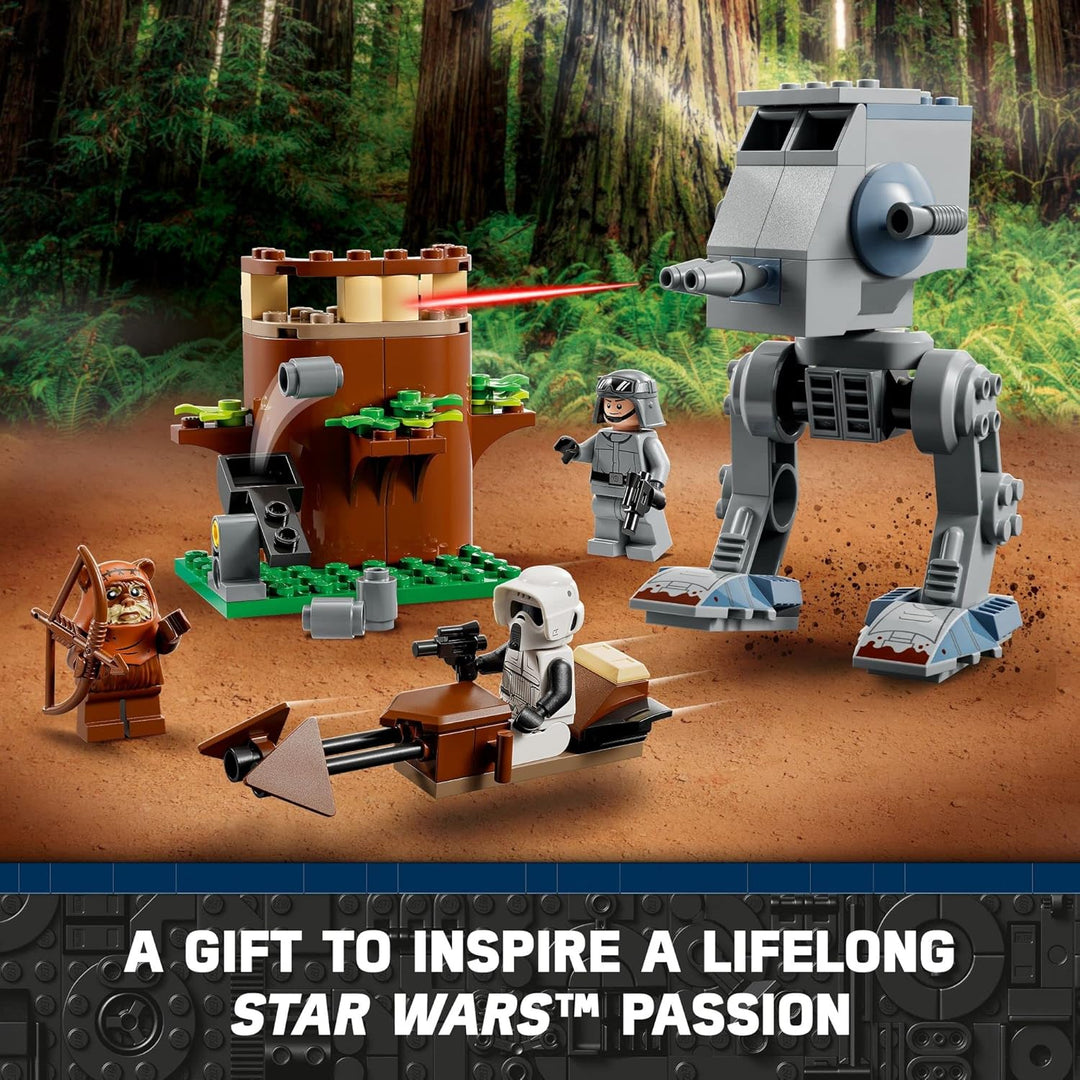 Lego Star Wars at-ST 75332 Spielzeug-Bauset – mit Wicket The Ewok und Scout Trooper Minifiguren, erw
