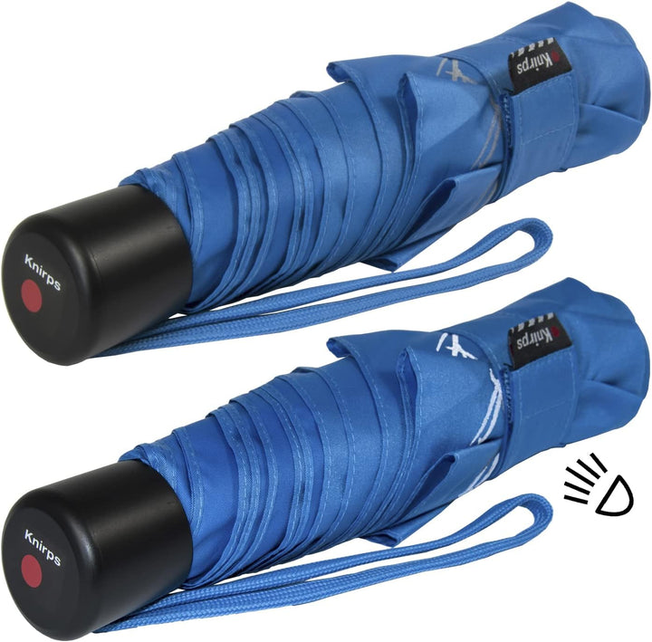 Knirps 4Kids Kinder-Taschenschirm reflective mit Reflexborte - blue, blue