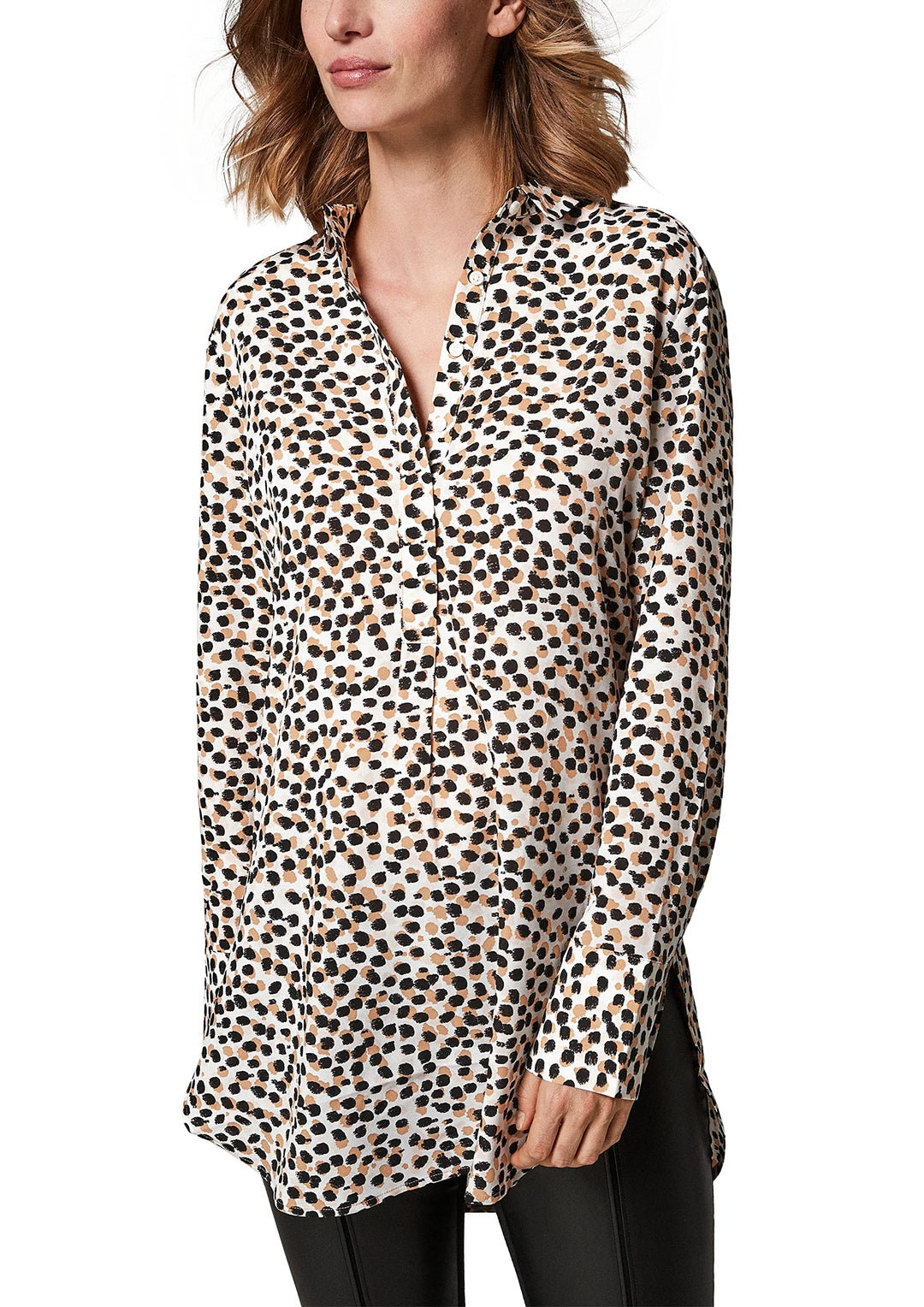comma Damen Bluse 36 Mehrfarbig (Leo Dots Print 01b6), 36 Mehrfarbig (Leo Dots Print 01b6)