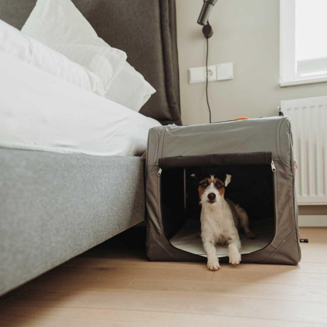 HUNTER faltbare Hundebox mit Aluminium-Gestell, Farbe: anthrazit/orange, faltbar & leicht, Alu-Geste