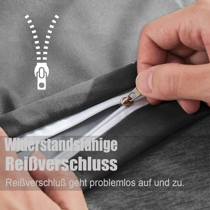 Soifox Bettwäsche 200x220 Grau Anthrazit - bettwäsche-Sets aus Mikrofaser bügelfrei & knitterfrei Be