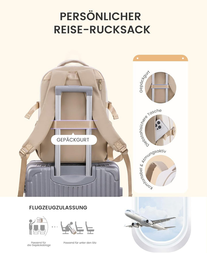 LOVEVOOK Rucksack Damen 17,3 Zoll Laptop Schulrucksack Mädchen Teenager, Wasserdichter Schultasche B