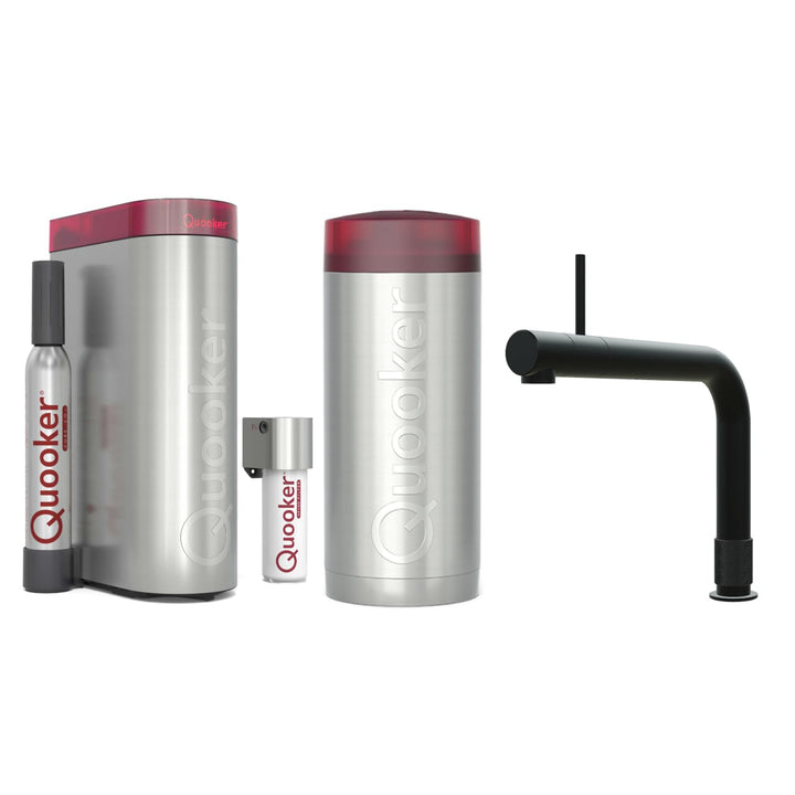 Quooker mit Reservoire COMBI+ und CUBE kochend Wasserhahn (Front, schwarz) Front Schwarz, Front Schw