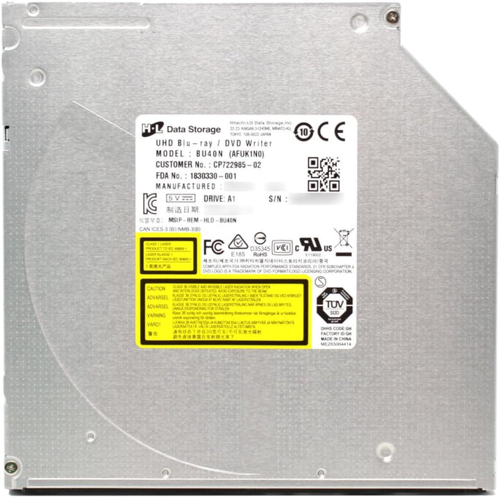 HL Data Storage BU40N.ARAA10B Blu-ray-Brenner, intern, SATA I, Schwarz