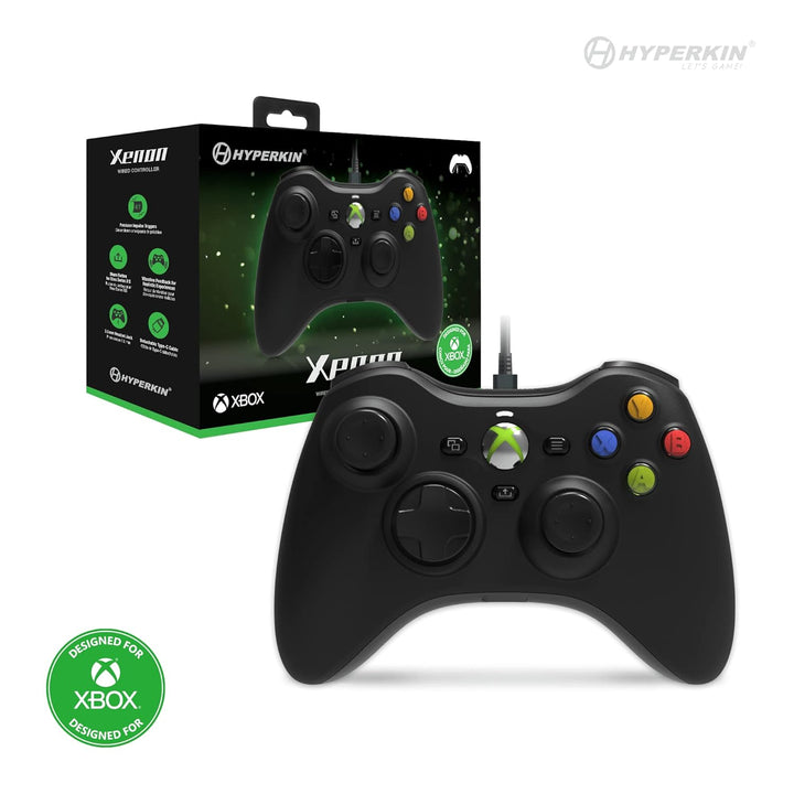 Hyperkin Xenon Wired Controller for Xbox Series X|S/Xbox One/Windows 10|11 - Black Schwarz, Schwarz