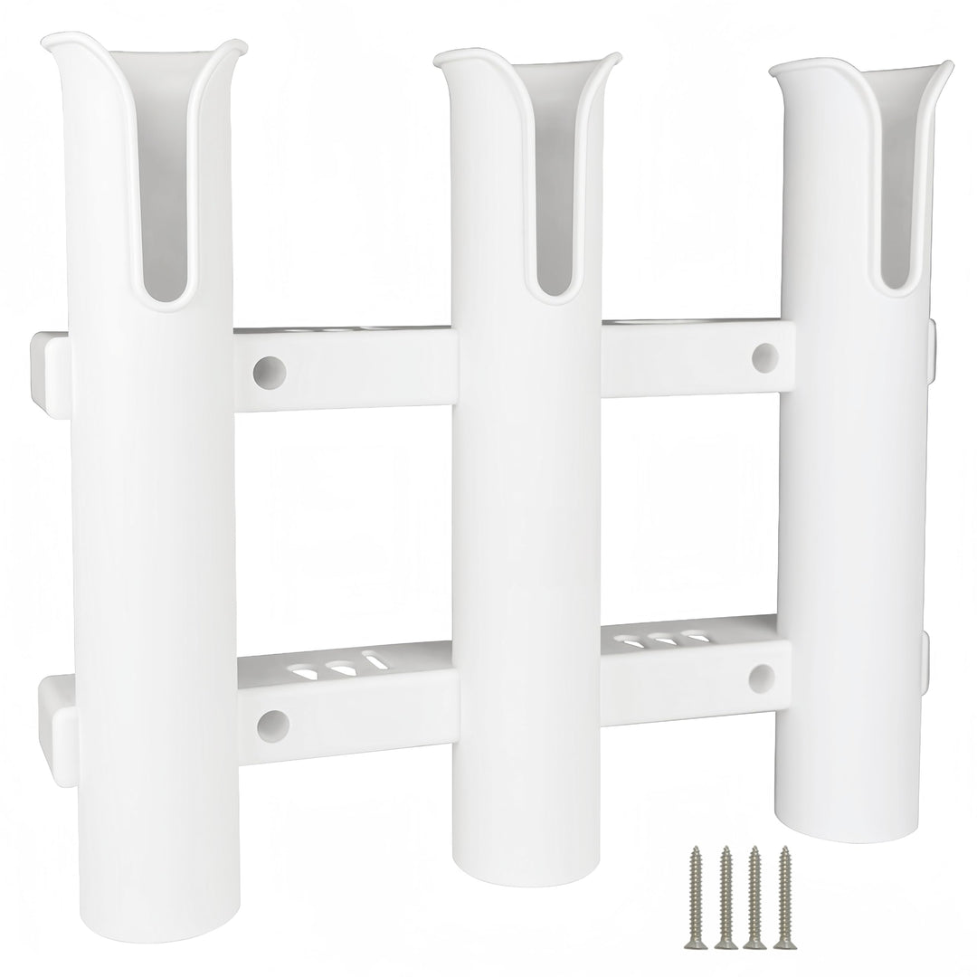 Wall Mounted Fishing Rod Holders Tubes Links Fishing Rod Holder Rack Rests 3-polig, Weiss, 3-polig,