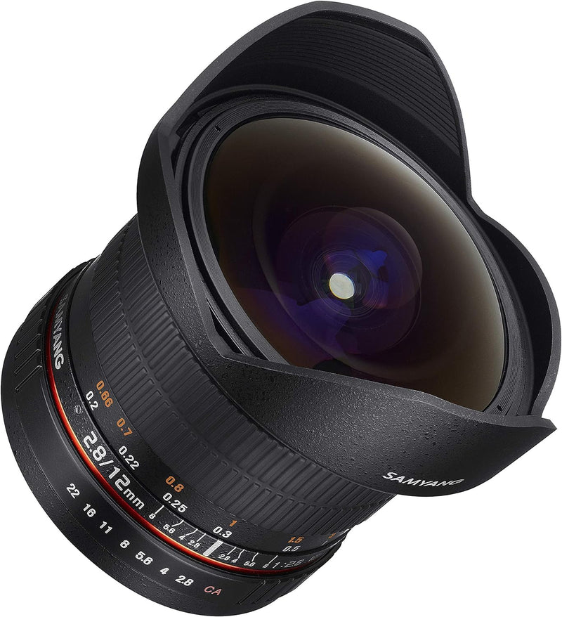 Samyang 12mm F2.8 Ultra Wide Fisheye Lens for Canon EOS EF DSLR Cameras - Full Frame Compatible, Can