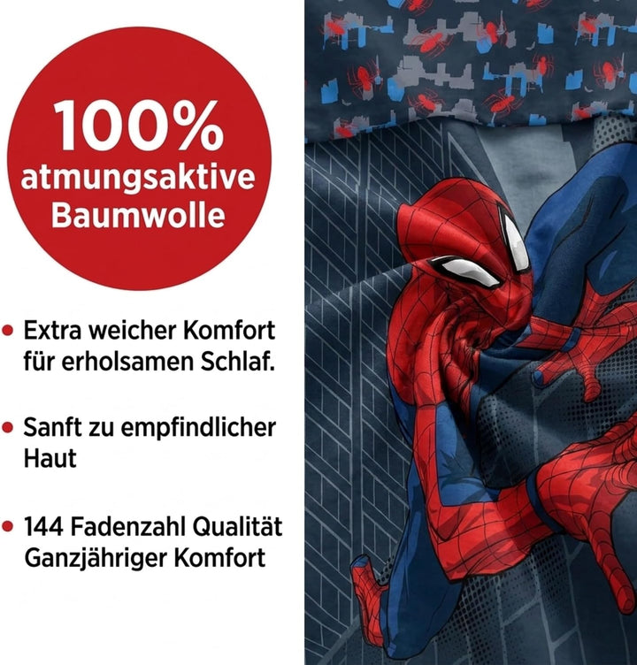 Jay Franco Marvel Spiderman City Streets Doppelbettgrösse mit Bettbezug 200x200cm + 2 Kissenbezügen
