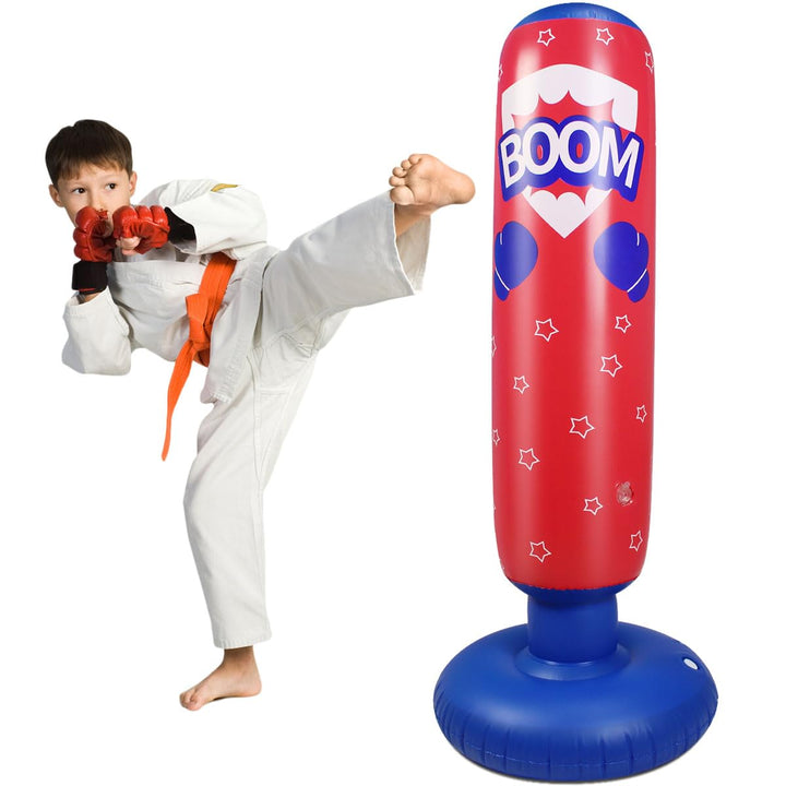 Schwerer Boxsack für Kinder Boxsack Standing Kickboxing Bag mit Stand Boxing Dummy aufblasbare Cool
