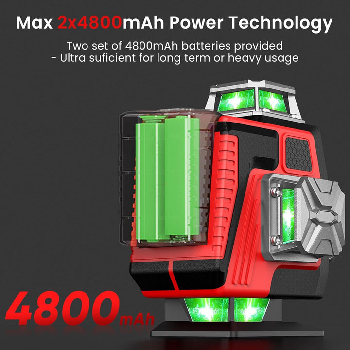 Kreuzlinienlaser mit Stativ, 4D-Laser Wasserwaage mit 16 Linien, selbstnivellierender Laser, Kreuzli