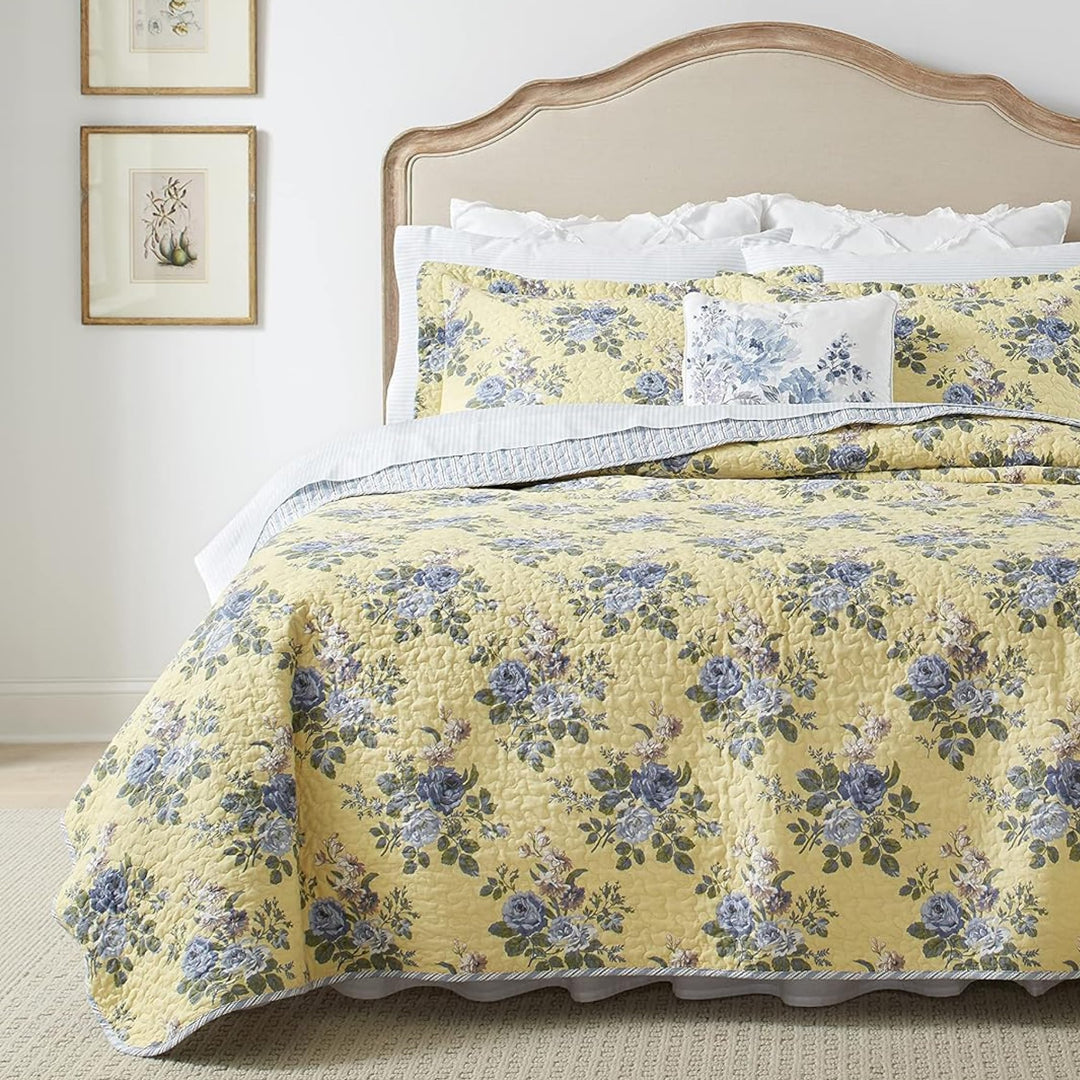 Laura Ashley Home Linley Collection Bettwäsche-Set, 100% Baumwolle, wendbar, leicht und atmungsaktiv