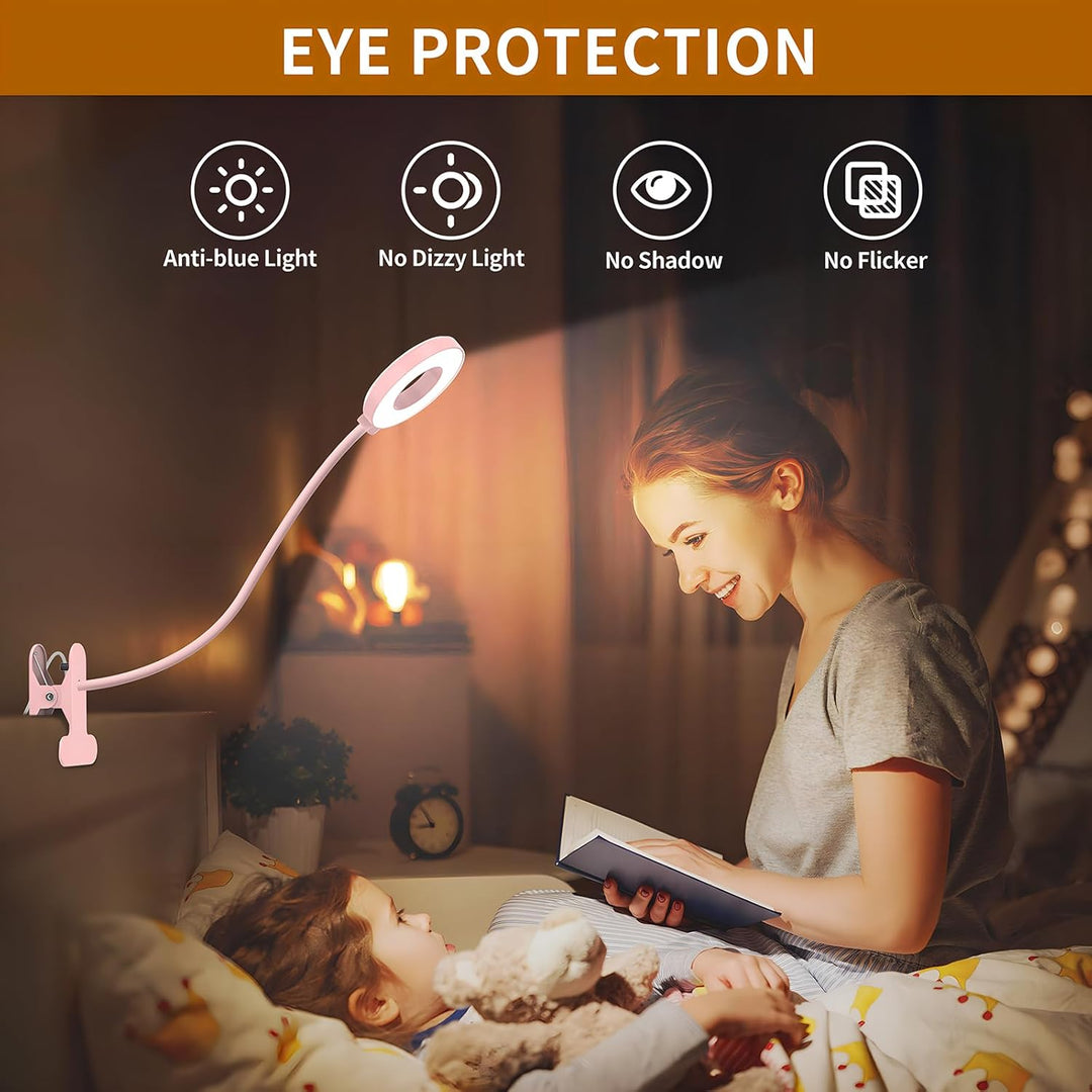 iZELL 23 LED Leselampe Bett Dimmbar -【3 Modi & 10 Helligkeitsstufen】 Augenschutz Klemmlampe mit 70cm