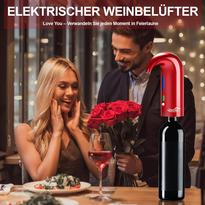 Tragbarer USB wiederaufladbarer elektrischer Weinbelüfter Dekanter, Ein-Knopf automatischer Weinspen