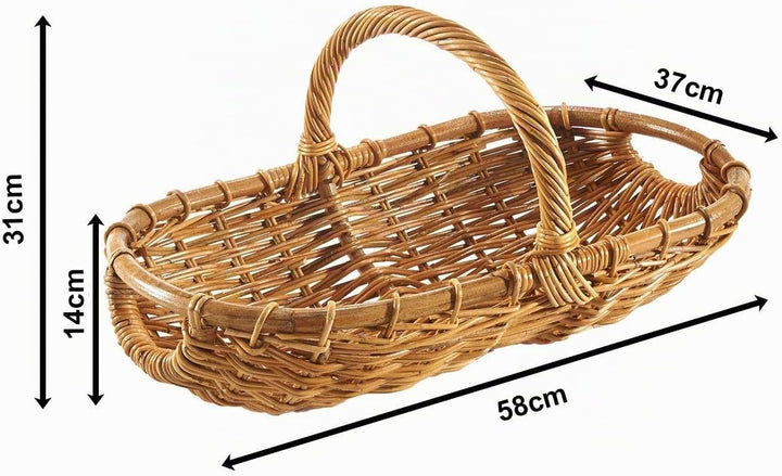 Kobolo Erntekorb Rattankorb Henkelkorb Korb - geflochtenes Rattan - lacak