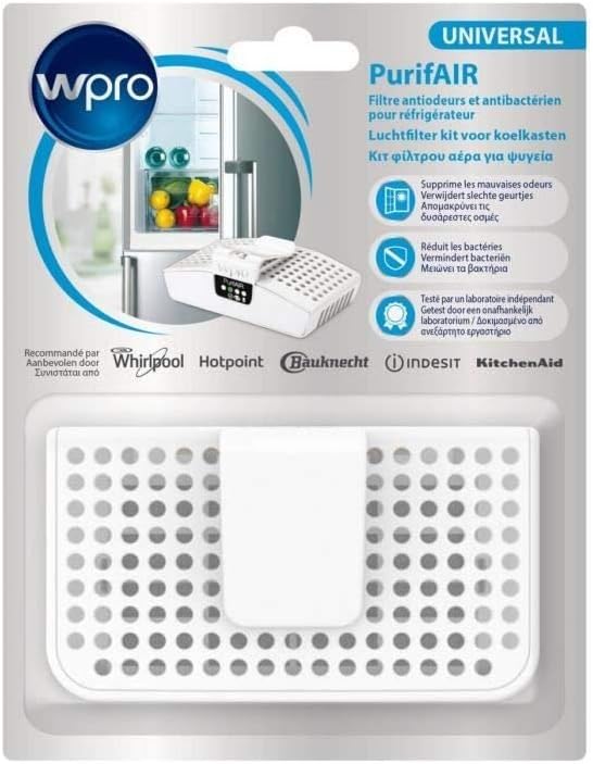 Wpro PUR100 Reinigungsfilter für Kühlschrank, geruchshemmend und antibakteriell