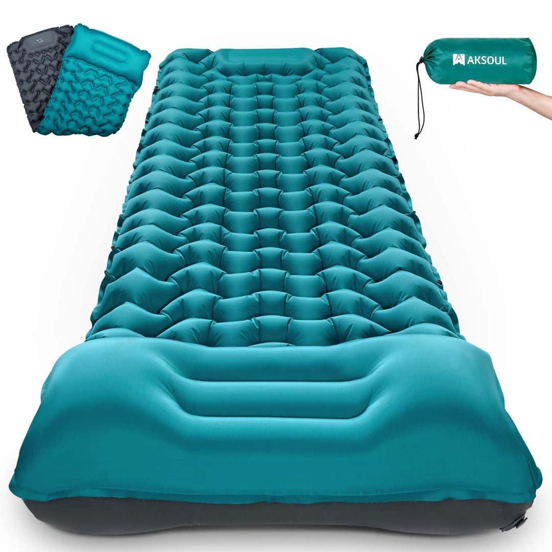 AKSOUL Isomatte Camping Luftmatratze Outdoor: Ultraleicht Gross Aufblasbare Matratze Dick Schlafmatt