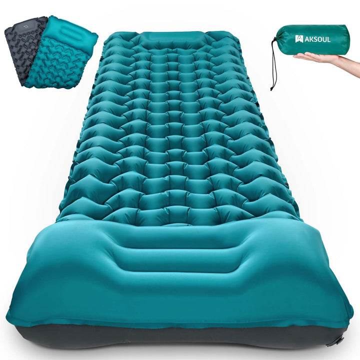 AKSOUL Isomatte Camping Luftmatratze Outdoor: Ultraleicht Gross Aufblasbare Matratze Dick Schlafmatt
