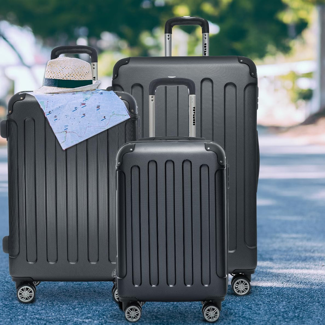 TRVLMORE Kofferset 3 Teilig Hartschale - Koffer & Trolleys Set - Reisekoffer Set 3 Teilig - Koffer S
