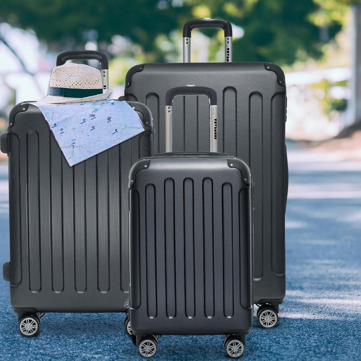 TRVLMORE Kofferset 3 Teilig Hartschale - Koffer & Trolleys Set - Reisekoffer Set 3 Teilig - Koffer S