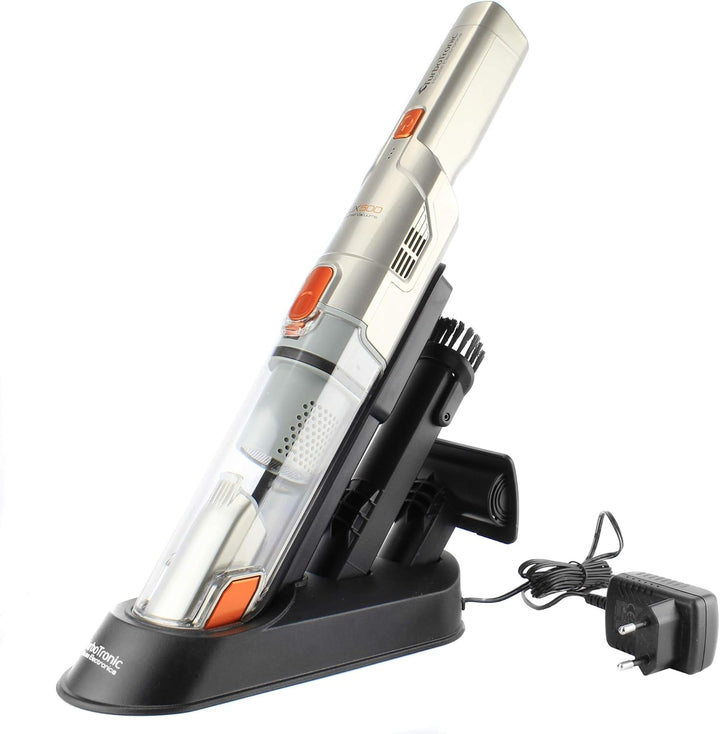 TurboTronic beutelloser Handstaubsauger, 90 W beutelloser Akku Handsauger, Dockingstation, 2 Saugstu